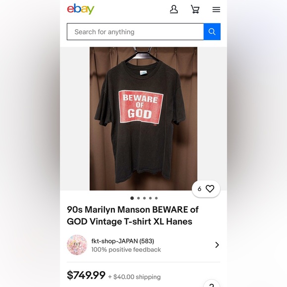 1994 Marilyn Manson T-Shirt - BEWARE OF GOD - Picture 6 of 6